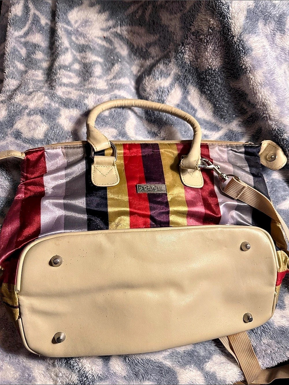 Striped Insulated Lunch Box Tote in Red & Multicolor
